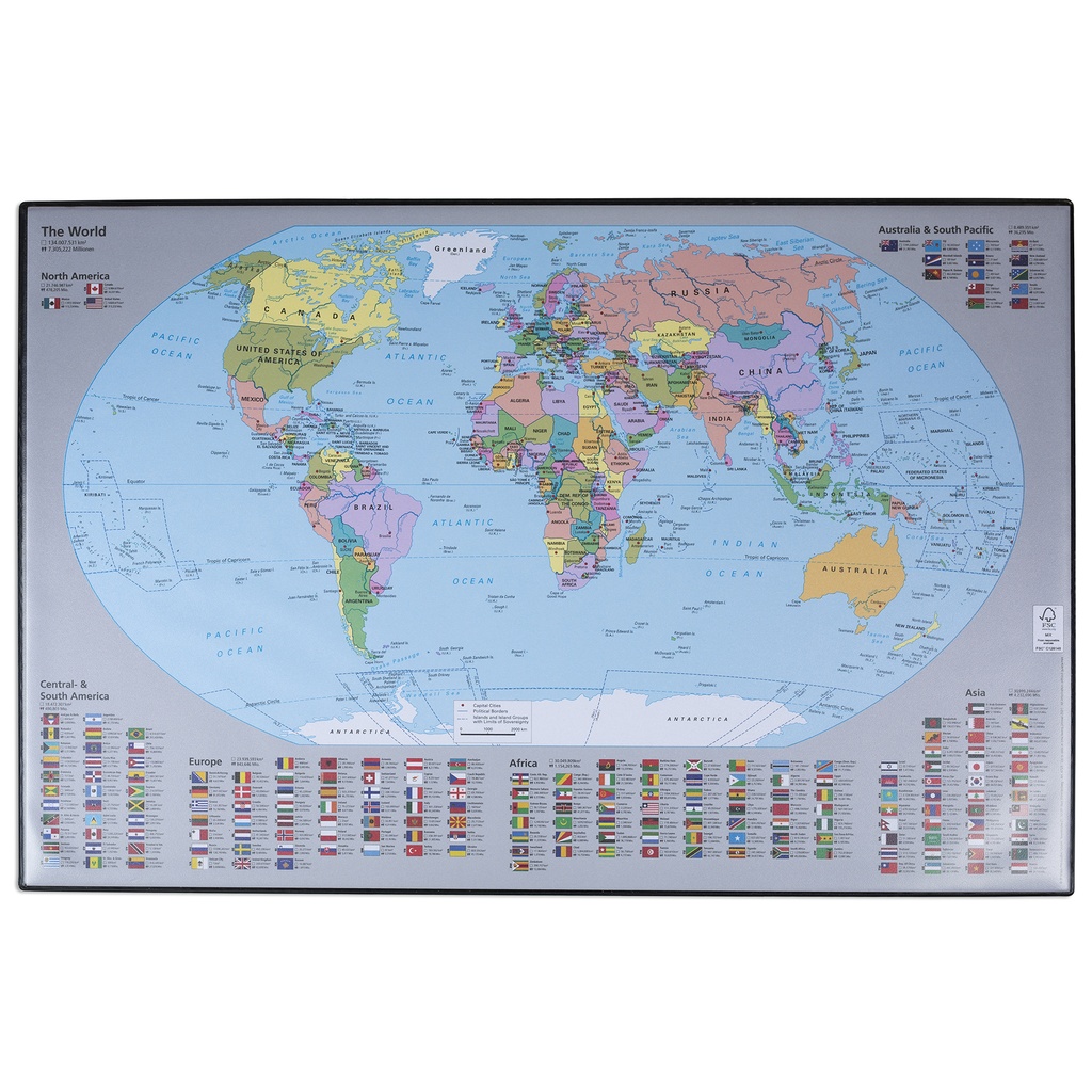 Skrivunderlägg Världskarta