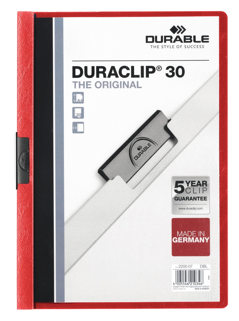 Klämmapp Duraclip 2200 A4  röd