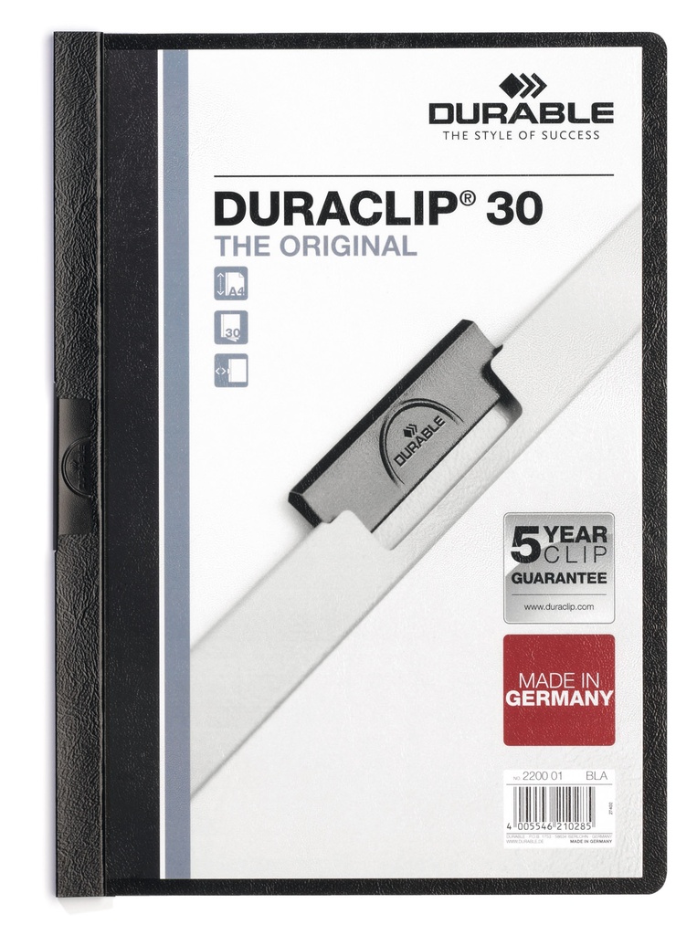 Klämmapp Duraclip 2200 A4  svart
