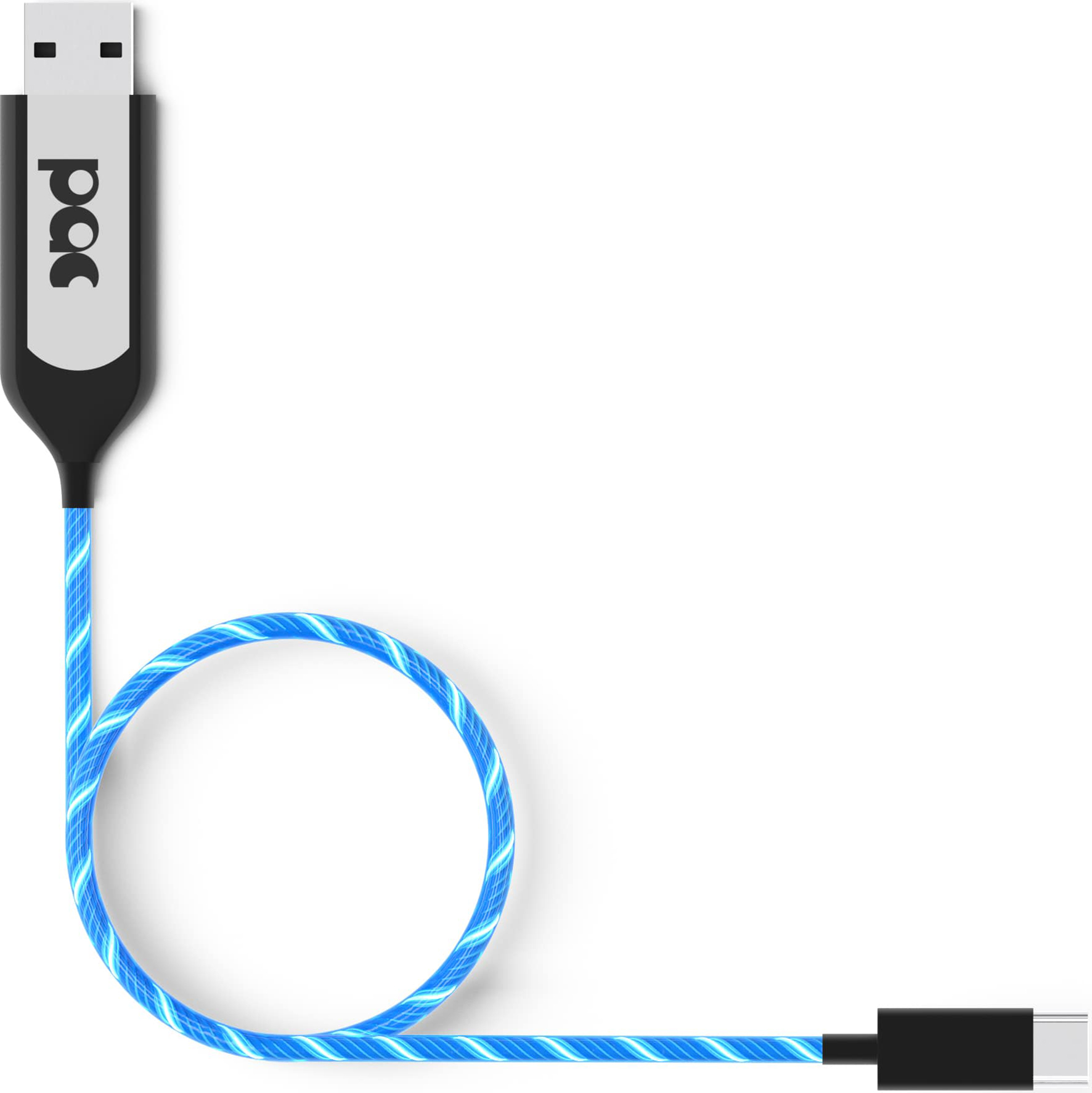 [8558223] PAC Laddkabel USB-C 1m Blå LED