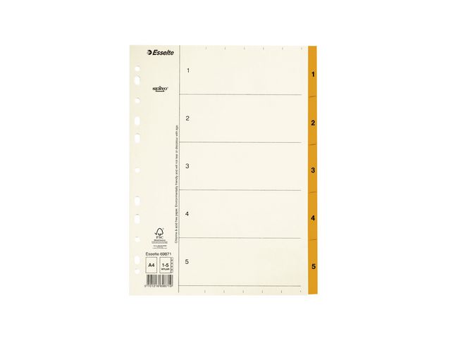 [W6207518] Pappregister Servo A4 1-5 orange flik
