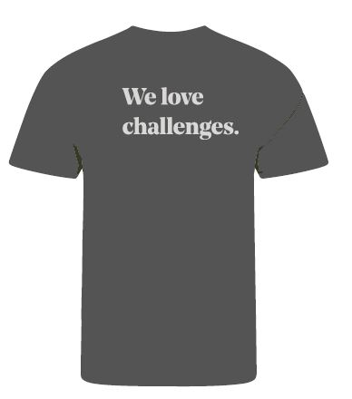 T-shirt Herr Small, Charcoal  med logo