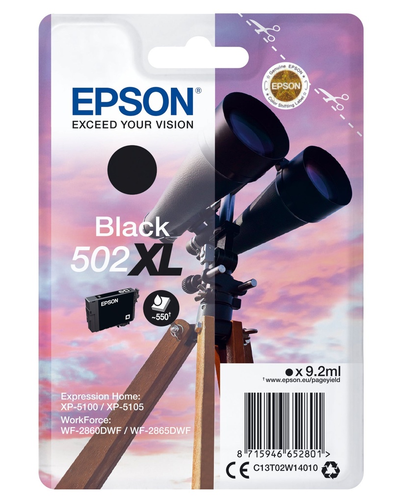 Bläck Epson T502 Svart