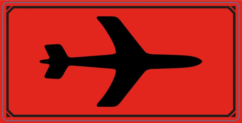 Varningsetikett Symbol Flyg
