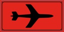 Varningsetikett Symbol Flyg