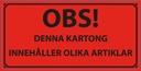 Varningsetikett Olika artiklar