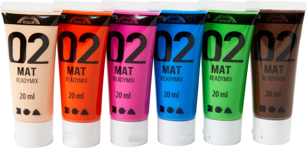 Akrylfärg matt 6x20ml