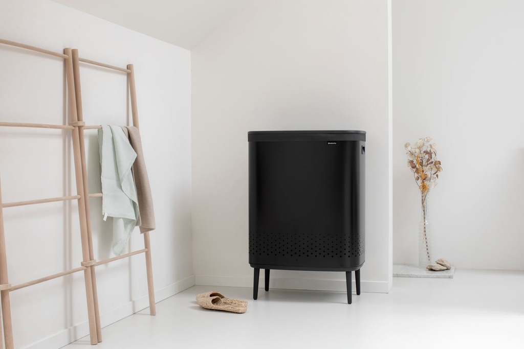 Tvättkorg Bo Hi svart 2x45L