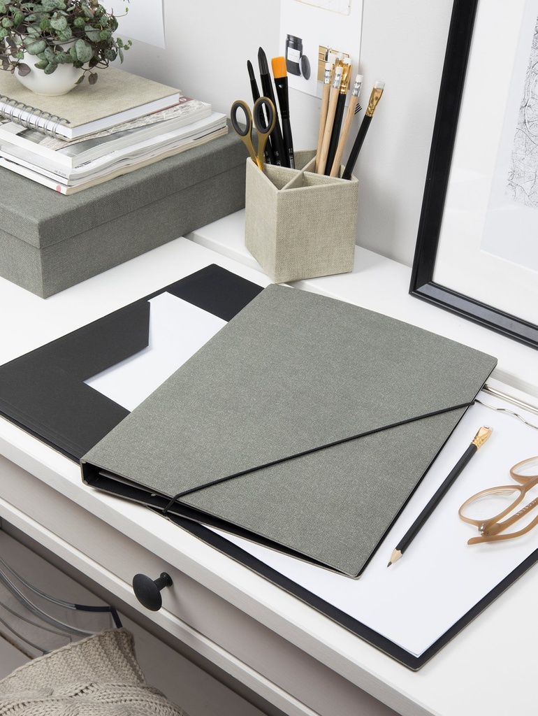 Skrivplatta Amelia canvas grå