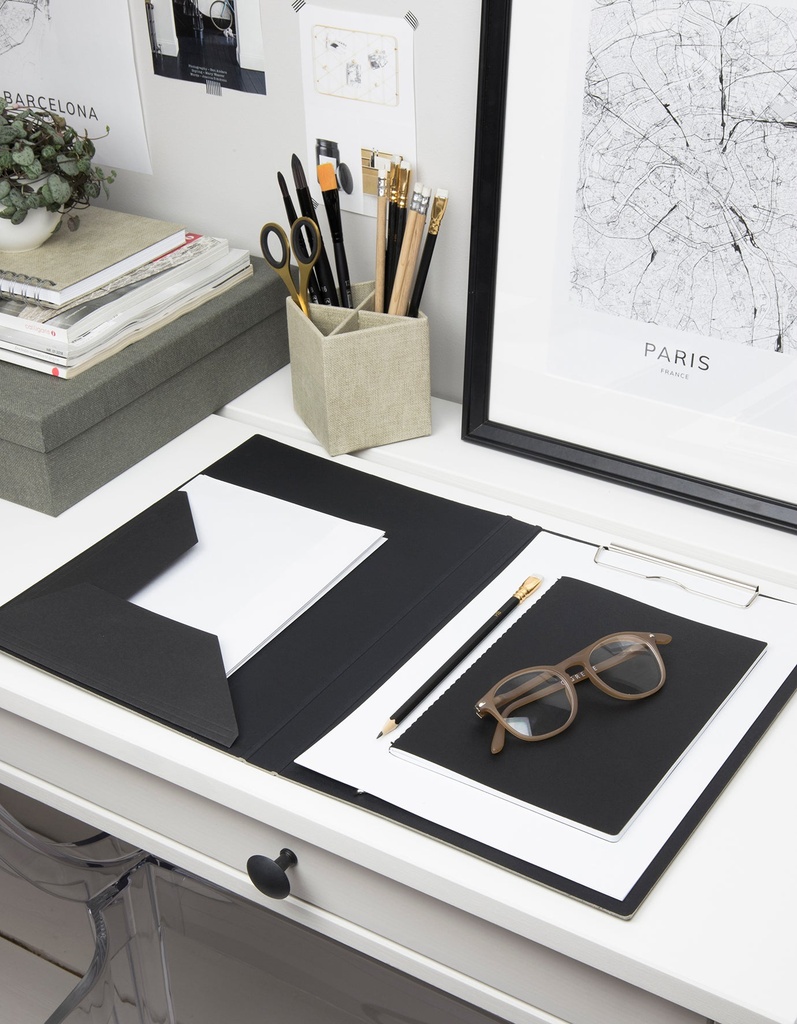 Skrivplatta Amelia canvas grå