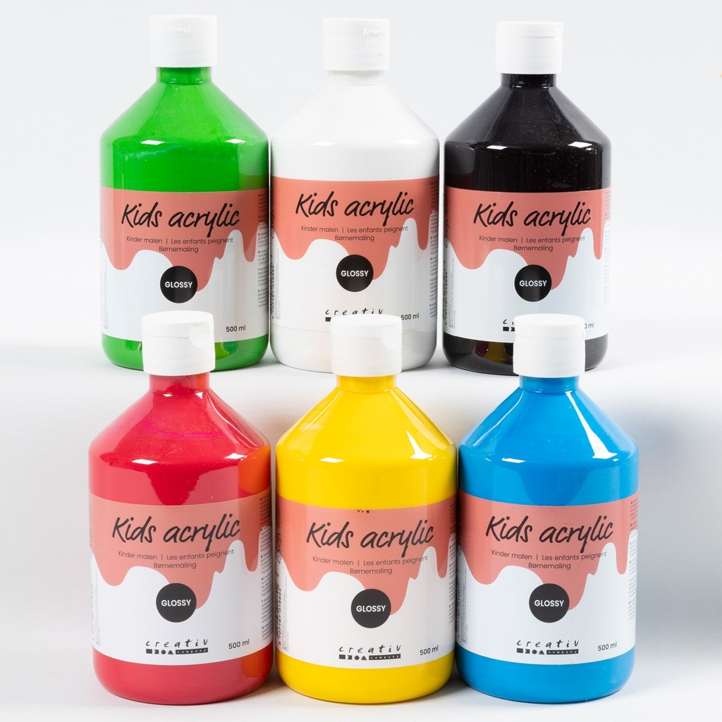 Akrylfärg blank 500ml mix 6/fp