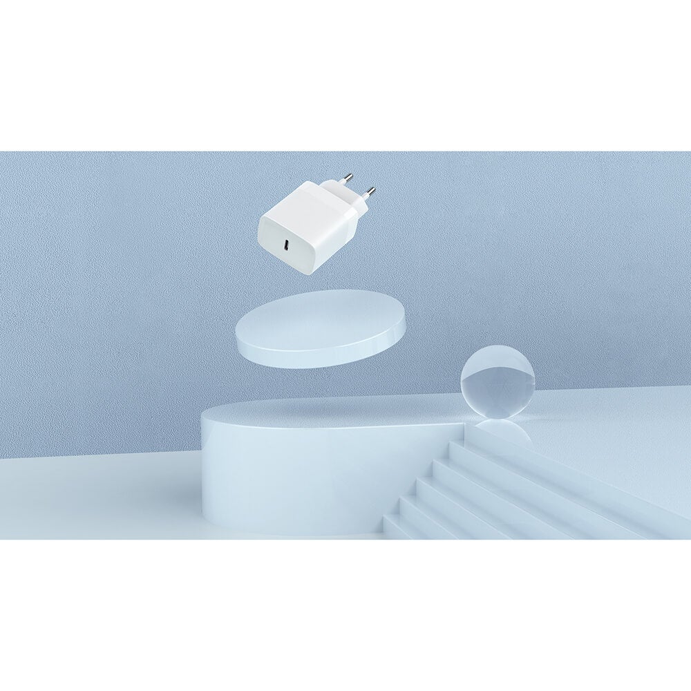 Laddare 1xUSB-C PD/PPS 30W + kabel USB-C till USB-C vit