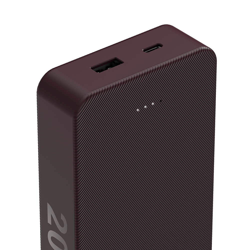 Powerbank 20000mAh USB-C+A Plommon