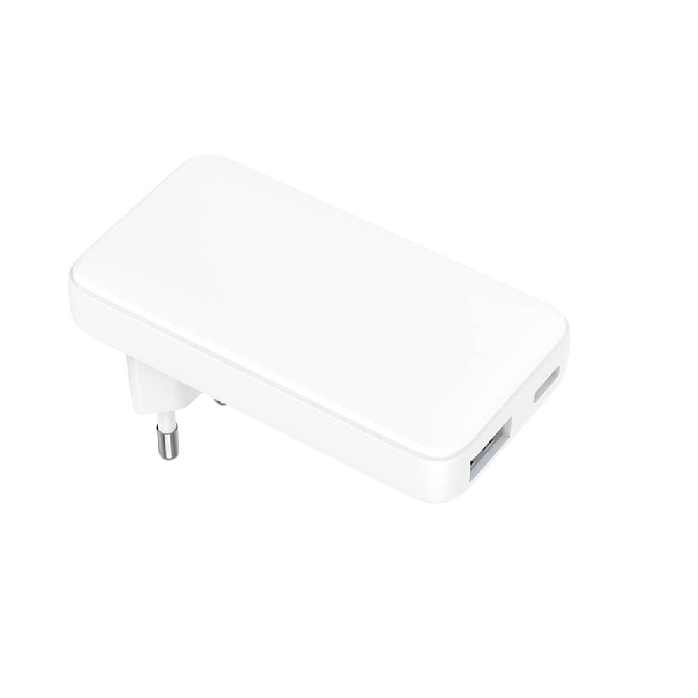 Laddare 1xUSB-C + 1xUSB-A PD/PPS 36W+QC 18W GaN vit