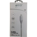 Synkkabel Lightning USB-A 3 meter Vit MFI Rund kabel Gear