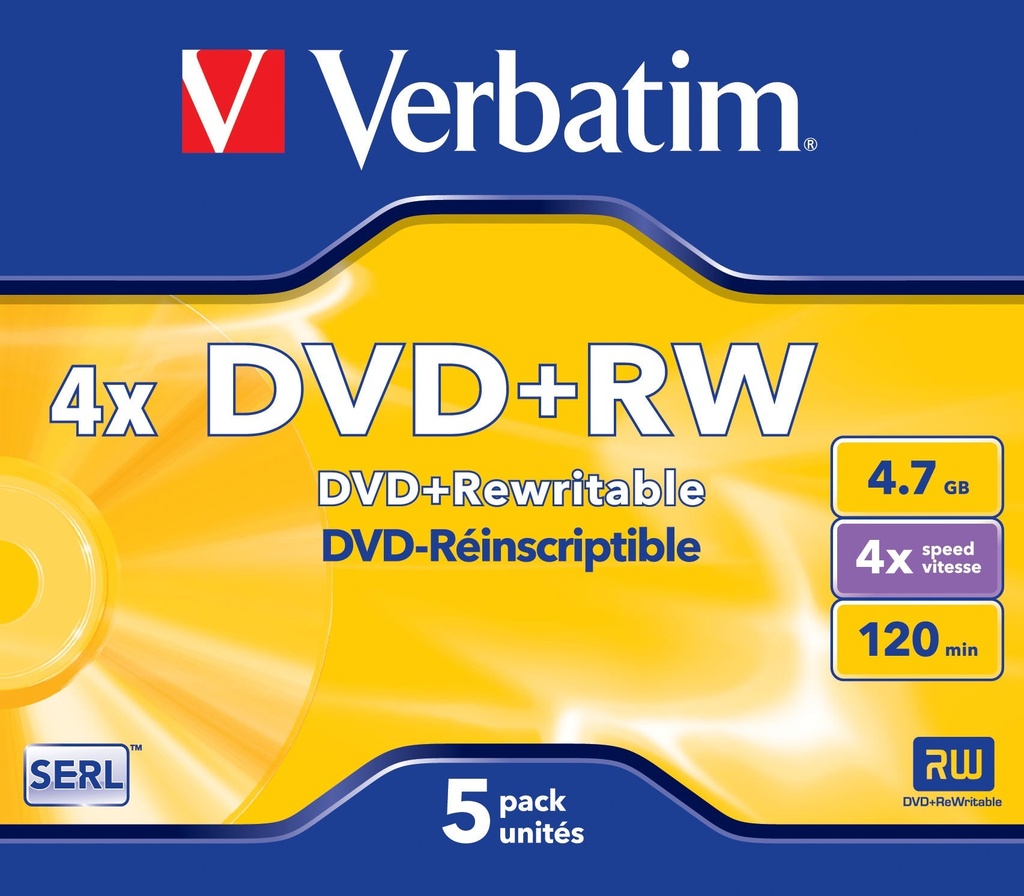 DVD+RW Verbatim 4.7GB 5 st/fp