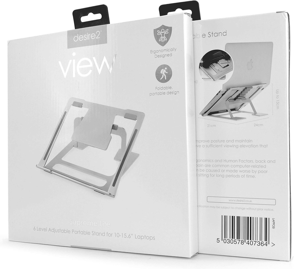 Laptopställ DESIRE2 Portable Silver