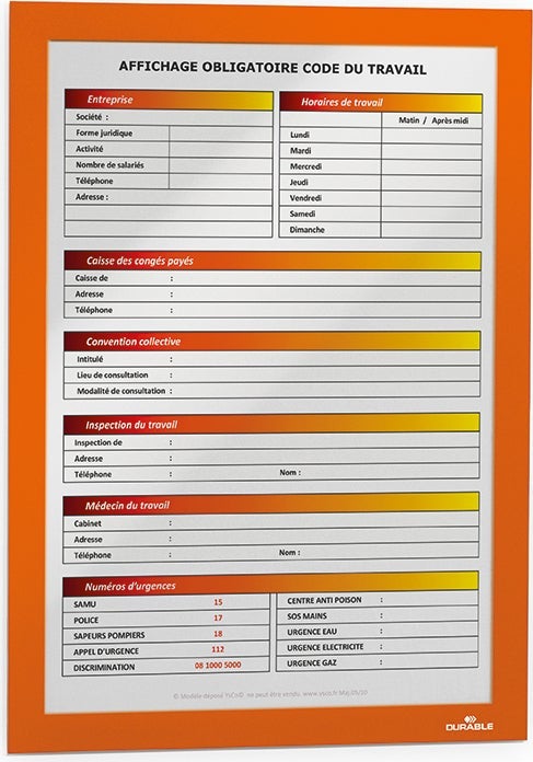 Inforam Duraframe A4 orange 2 st/fp