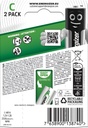 Batteri Laddbar Energizer C 2 st/fp