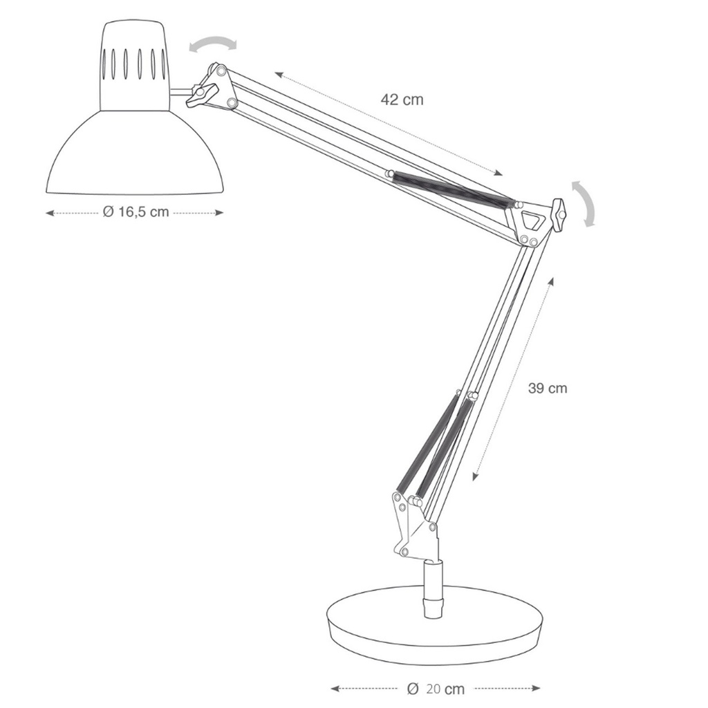 Skrivbordslampa Architect Silver/Krom
