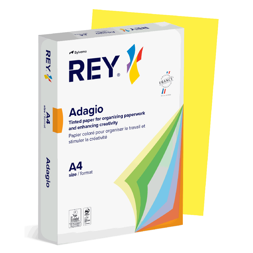 Färgat kopieringspapper Rey Adagio A4 160g 250/fp Yellow