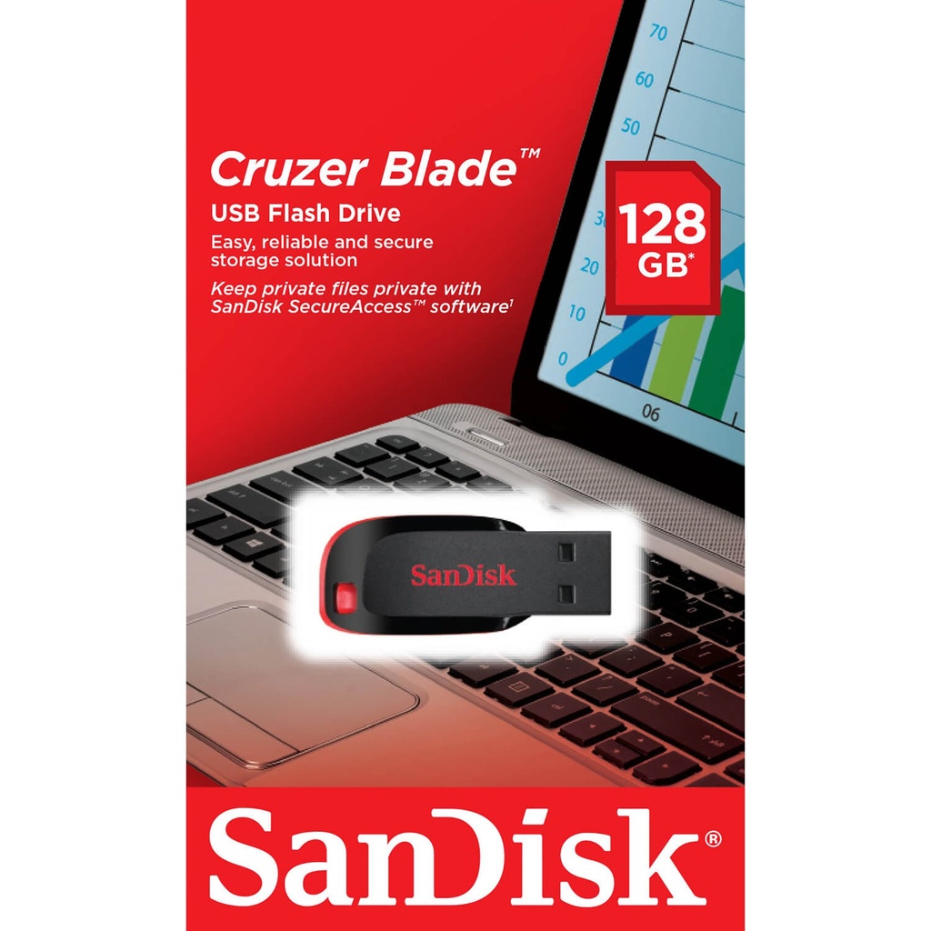 USB minne 2.0 Sandisk Blade 128GB Svart