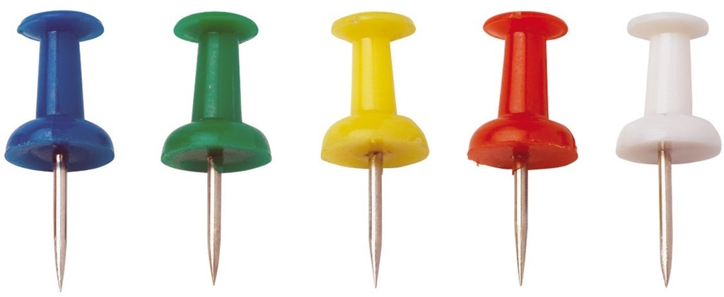 Kartnålar Push-pin sorterade färger 25 st/fp