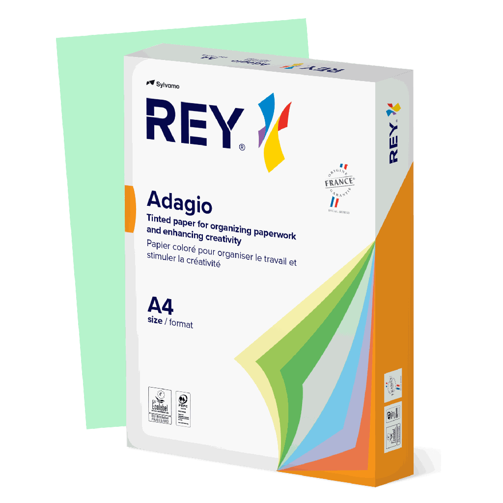 Färgat kopieringspapper Rey Adagio A4 80 g 500/fp Green