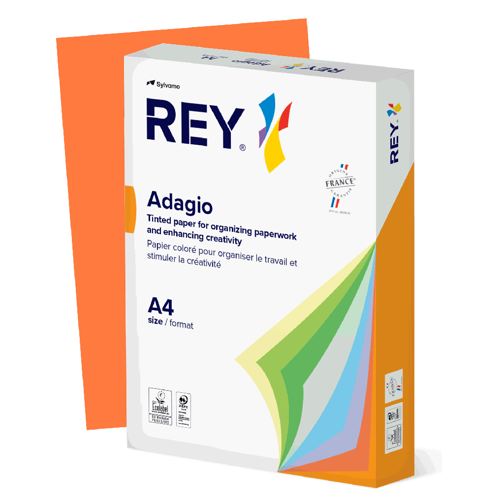 Färgat kopieringspapper Rey Adagio A4 80g 500/fp Orange