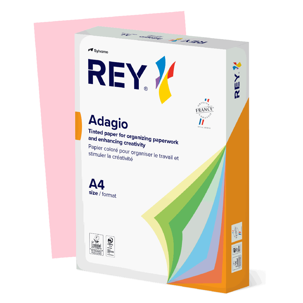 Färgat kopieringspapper Rey Adagio A4 80 g 500/fp Pink
