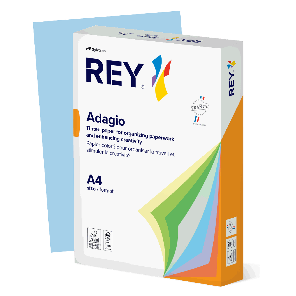 Färgat kopieringspapper Rey Adagio A4 80g 500/fp Blue