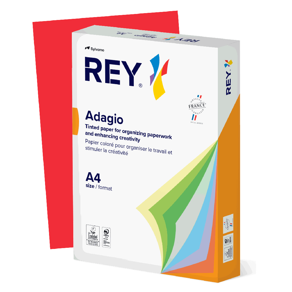 Färgat kopieringspapper Rey Adagio A4 80g 500/fp Red