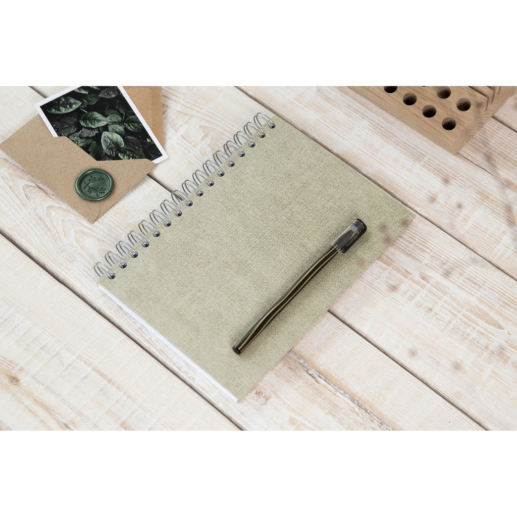 Anteckningsbok Bigso A5 linjerad canvas linen