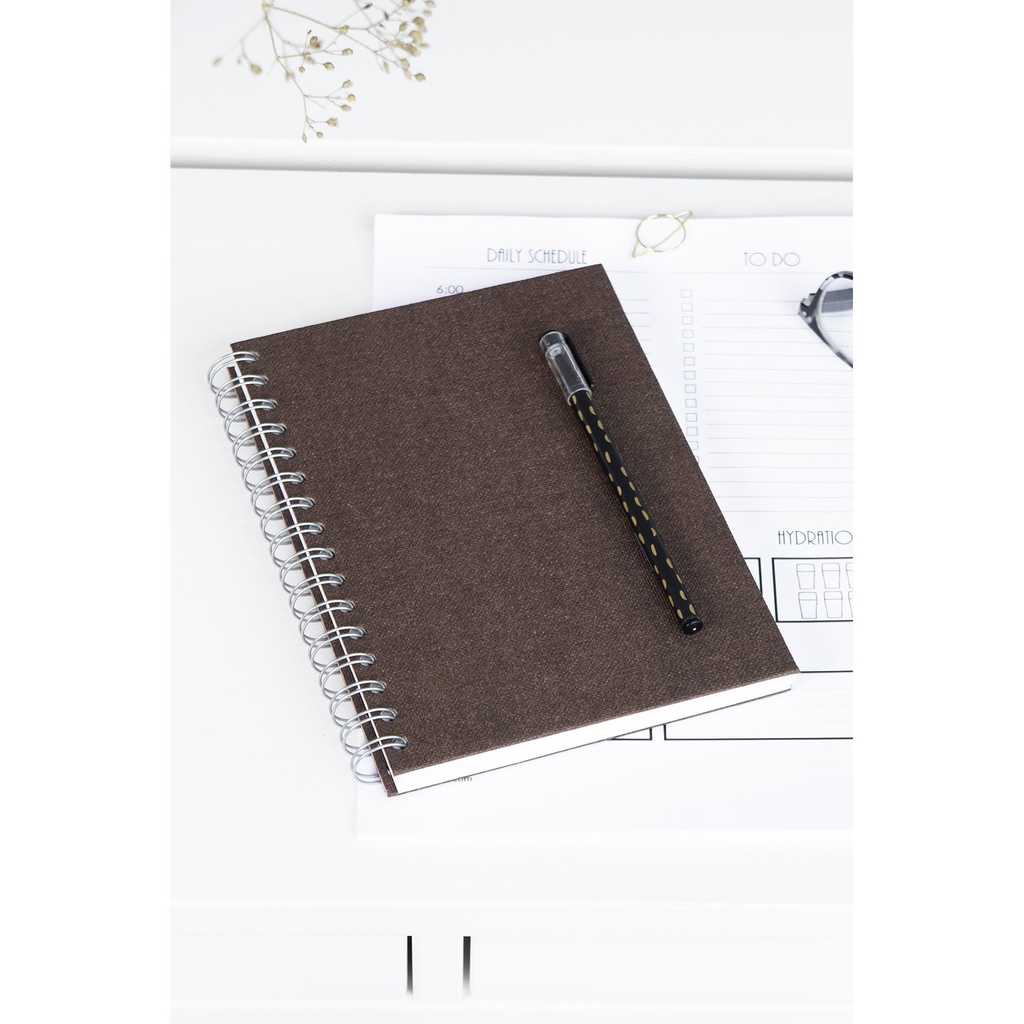 Anteckningsbok Bigso A5 linjerad canvas brun