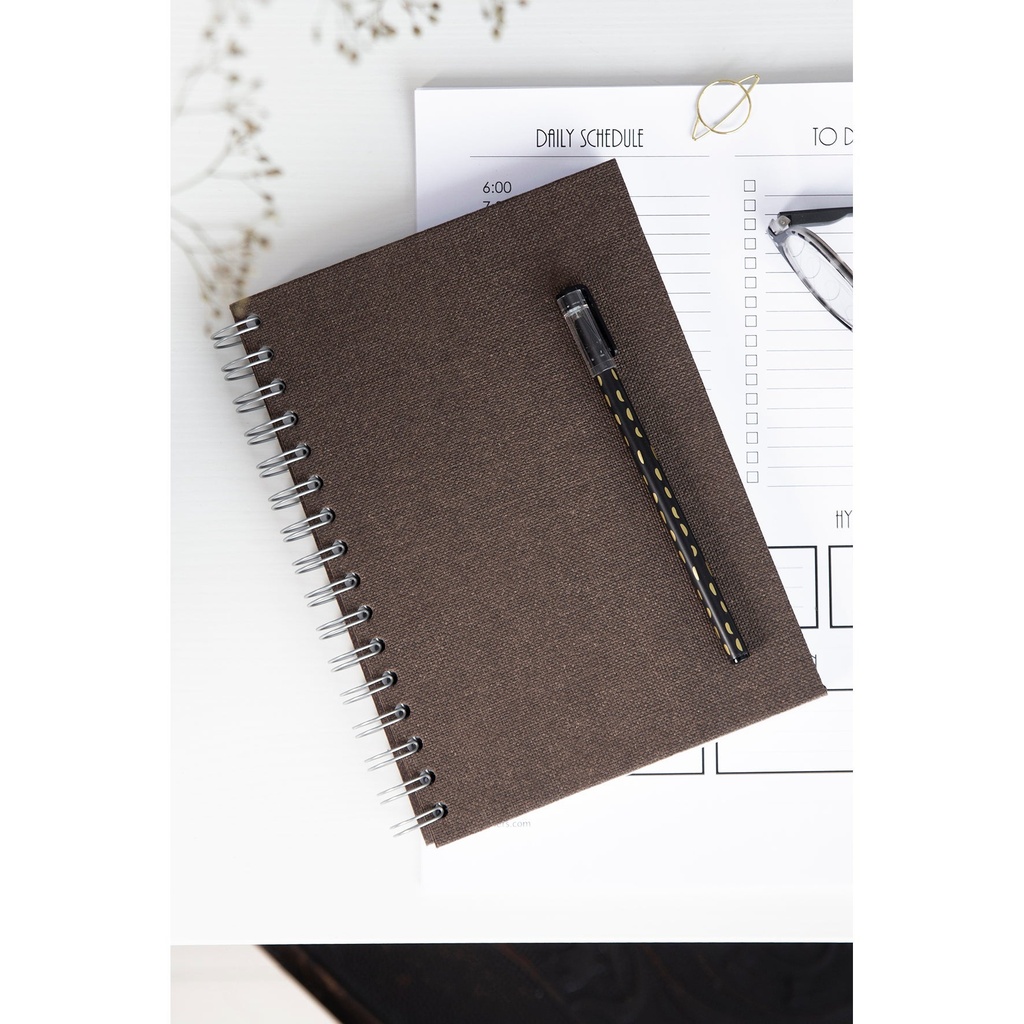 Anteckningsbok Bigso A5 linjerad canvas brun