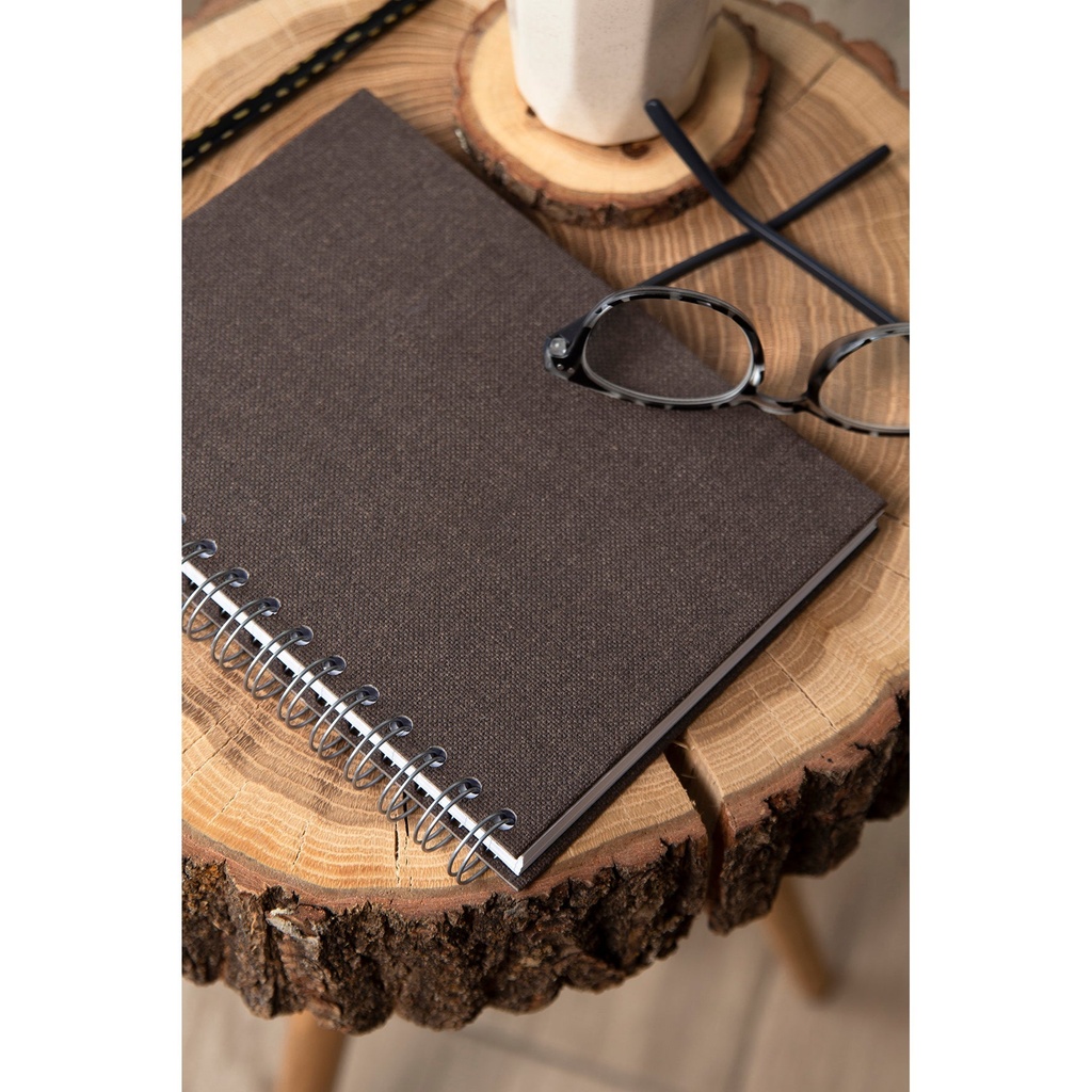 Anteckningsbok Bigso A5 linjerad canvas brun