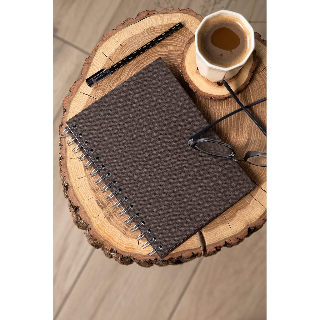 Anteckningsbok Bigso A5 linjerad canvas brun