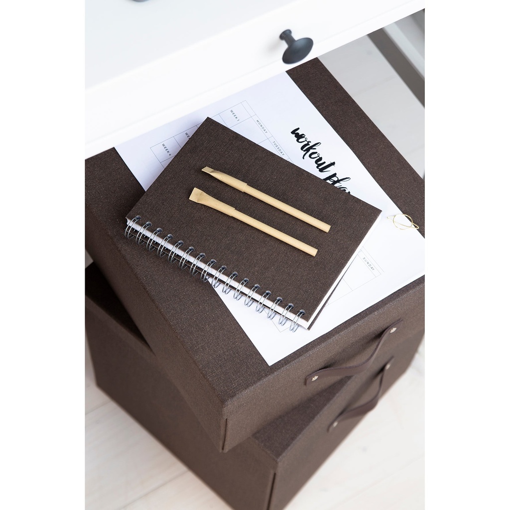 Anteckningsbok Bigso A5 linjerad canvas brun