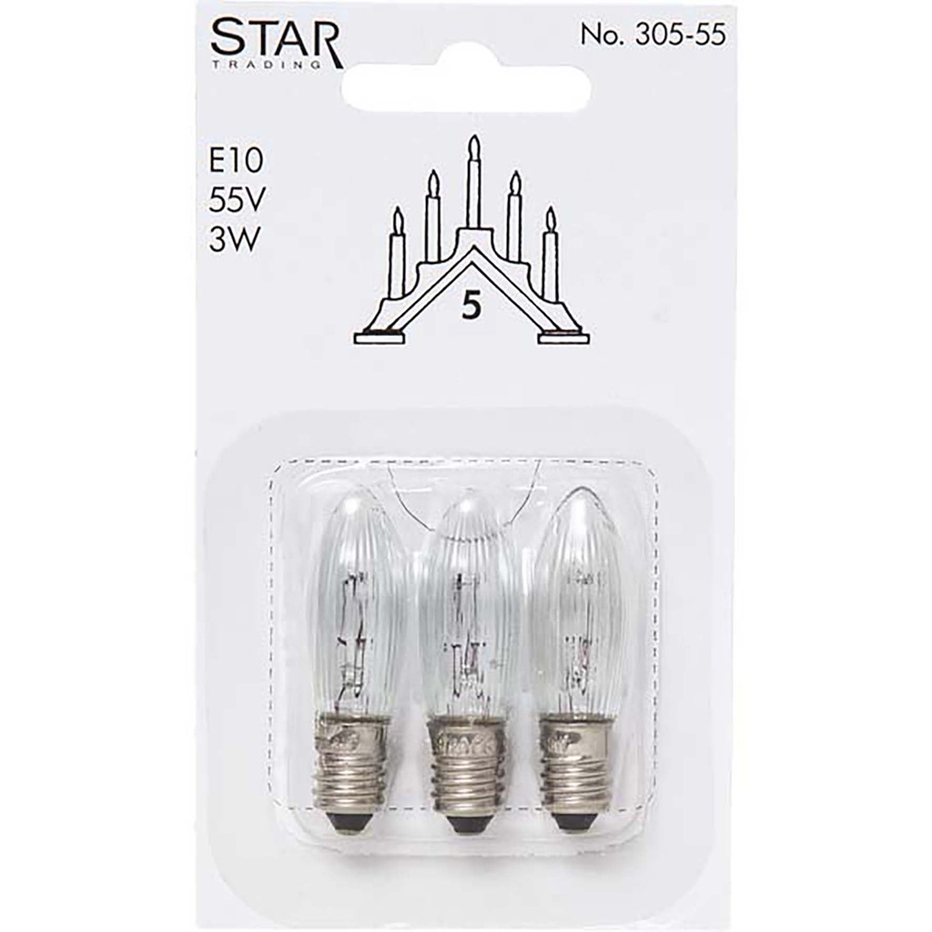 Reservlampa 3-pack E10 Sparebulb
