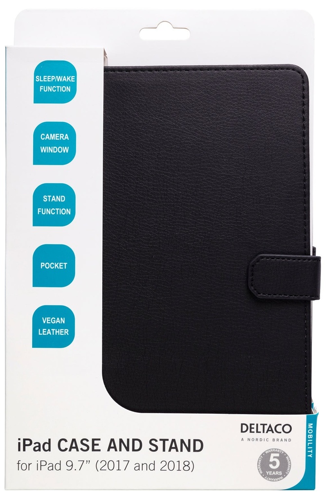 Fodral iPad New 9,7" Deltaco Svart