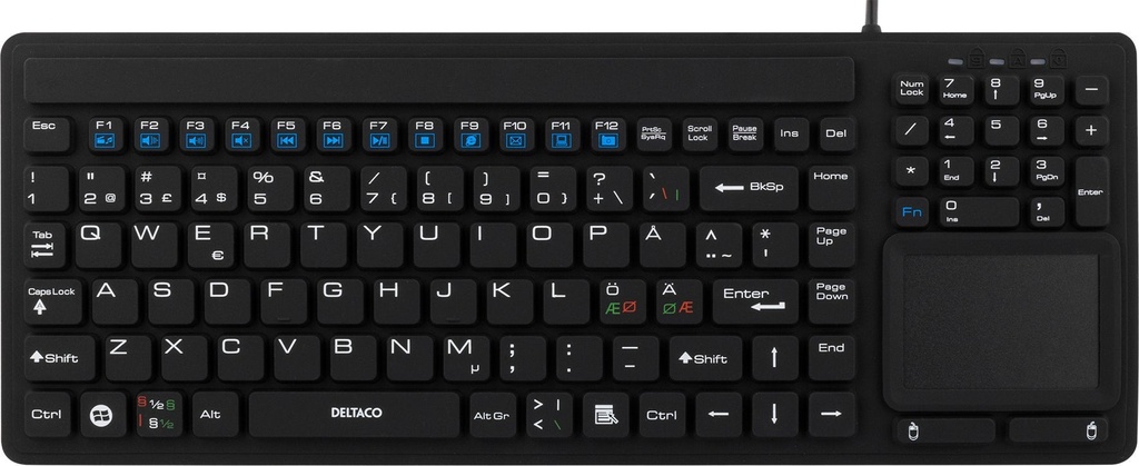 Tangentbord IP68 touchpad Svart Deltaco