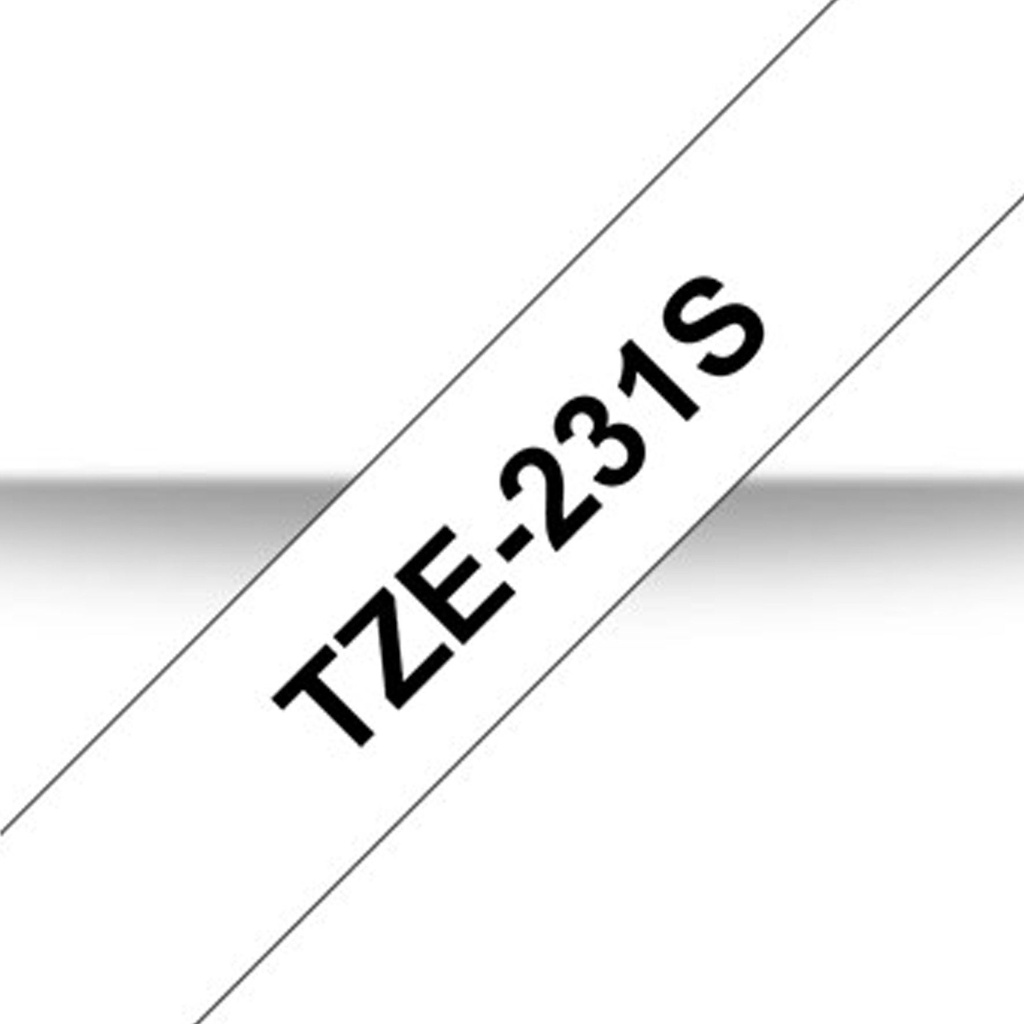 Märkband TZe231S2 12 mm x 4 m svart/vit