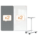 Mobile Whiteboard MoveMeet system grå