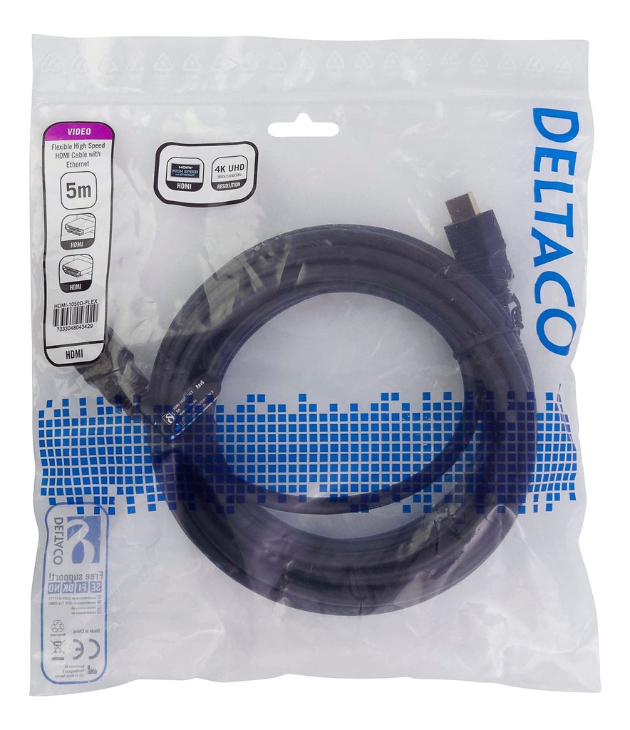 HDMI kabel 4K UHD 5 Meter svart
