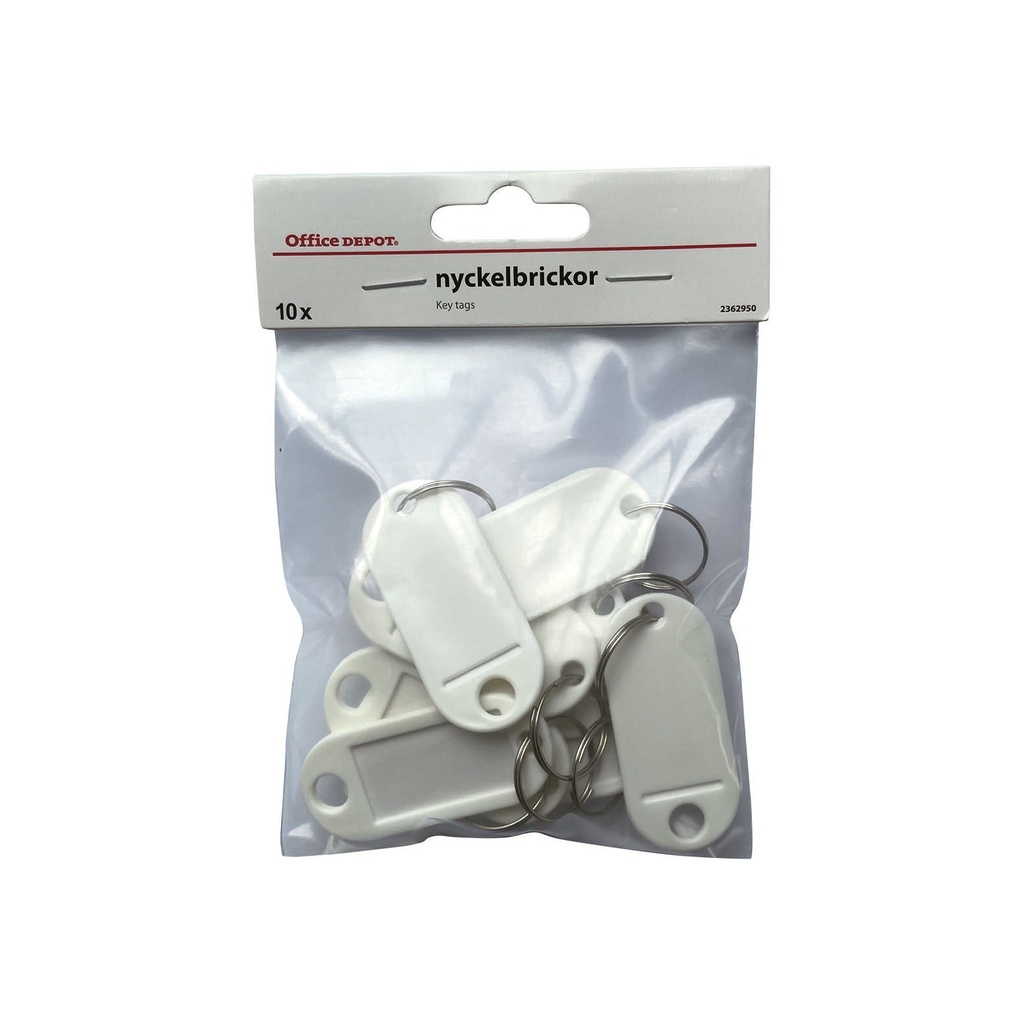Nyckelbricka 50x22 mm vit