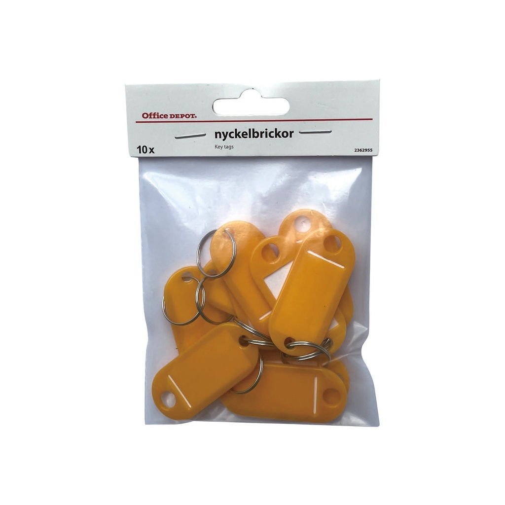 Nyckelbricka 50x22 mm gul