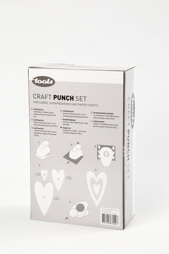 Pappersstans hjärta 3 st/fp