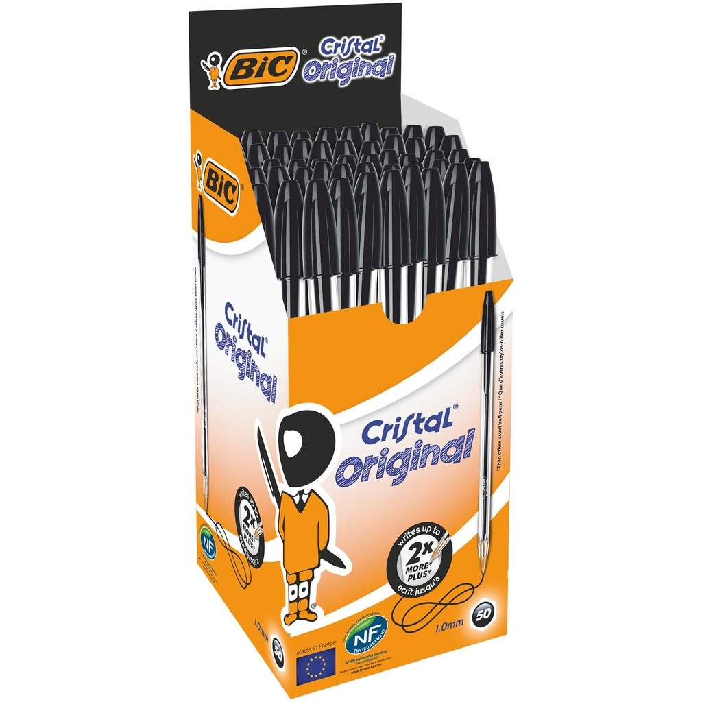 Kulspetspenna Bic Cristal Medium svart 50 st/fp