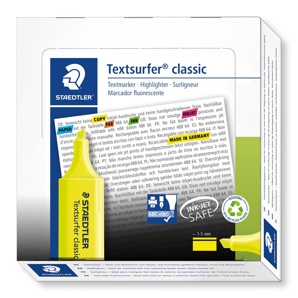 Överstrykningspenna Stadtler 364 - Textsurfer Classic gul
