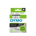 Märkband Dymo D1 svart/klar 12 mm